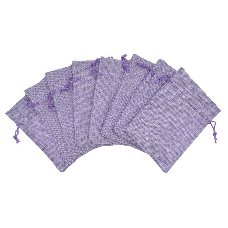 Bezall 20Pcs Burlap Bags with Drawstring 2.7 x 3.5 Inch, Linen Small Party Favor Gift Bags Jewelry Pouches Sachet Sacks for Wedding, DIY Craft (Light Purple) - Image 2